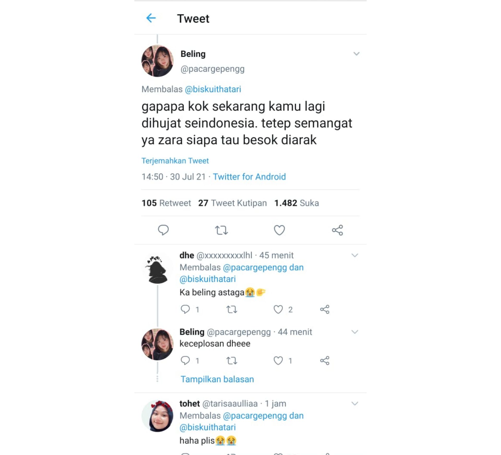 Komentar Netizen di twitter