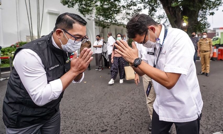 Ridwan Kamil Ketemu Sandiaga Uno Bahas Penciptaan 500 