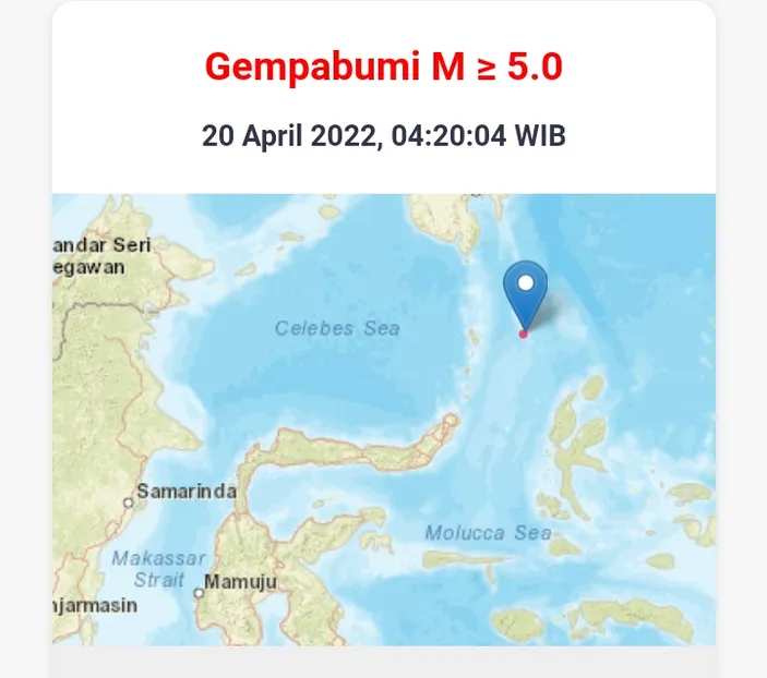 Info Pusat Gempa Hari Ini April Terjadi Di Sulawesi Utara