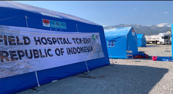 Rumah Sakit Lapangan Indonesia, Emergency Medical Team (EMT) di Kota Hassa, Provinsi Hatay, Turkiye. 