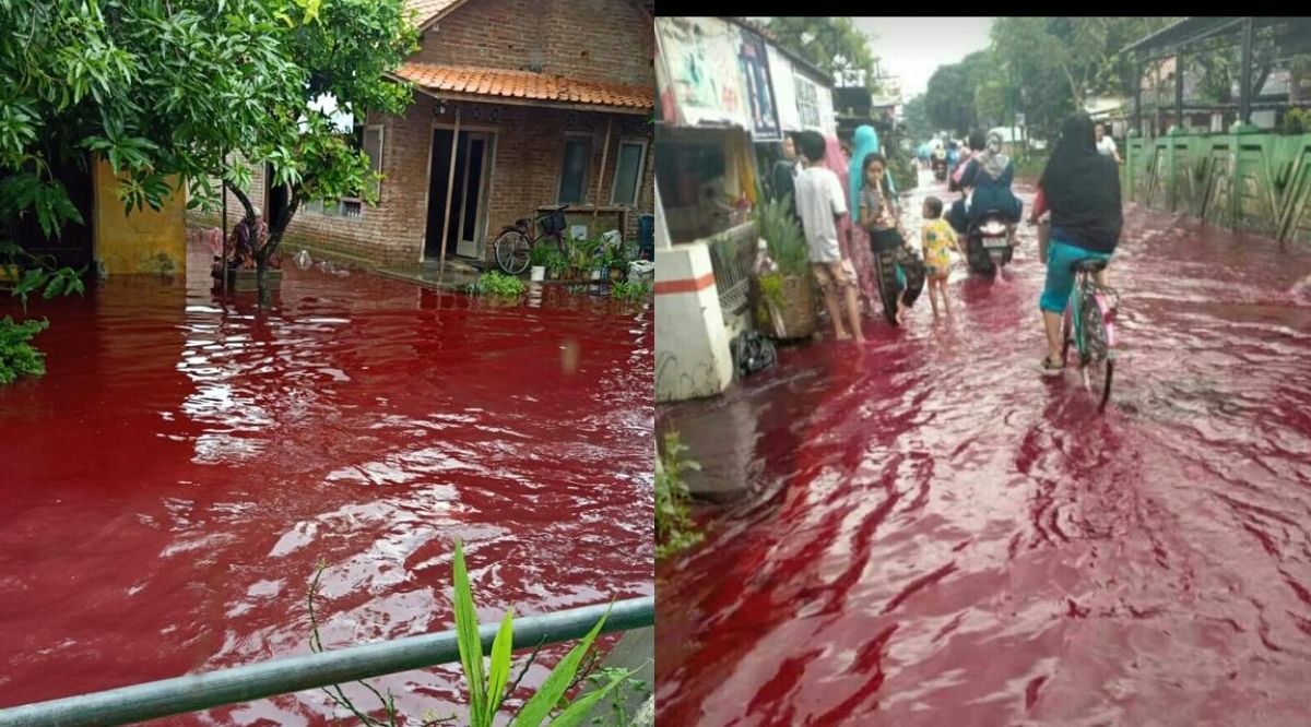 Kumpulan Foto Air  Banjir  Warna  Merah Bak Darah di 