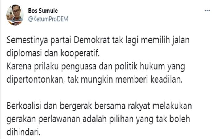 Cuitan Iwan Sumule yang komentari pernyataan Mahfud MD soal Presiden Jokowi dan Partai Demokrat.