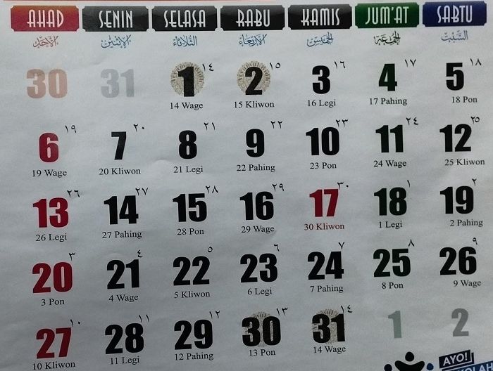 Kalender Jawa Hari Rabu 30 Agustus 2023 Lengkap Pasaran Weton Neptu Dan Gambaran Watak Rabu 0175