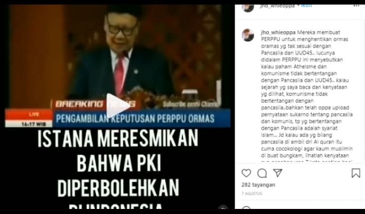 [HOAX] Istana Meresmikan Bahwa PKI Diperbolehkan Kembali di Indonesia, Ini Penjelasannya