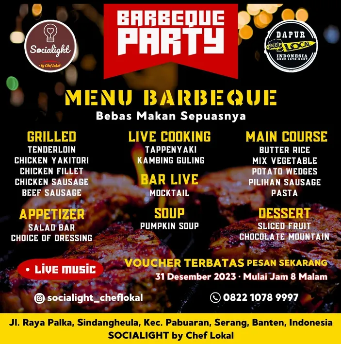 Yuk Barbeque Party Di Socialight Jelang Malam Tahun Baru 2024, Ada ...