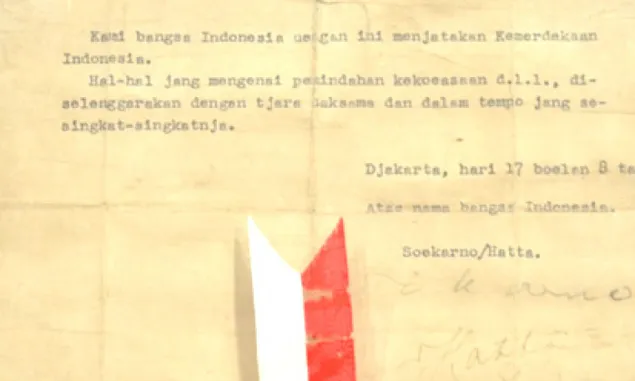 Naskah Teks Proklamasi Kemerdekaan Indonesia yang Dibacakan oleh Soekarno dan Mohammad Hatta