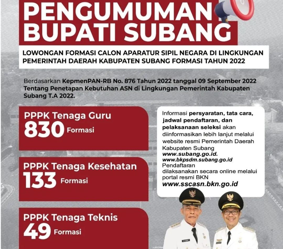 Diperpanjang Jadwal Seleksi Casn Pppk 2022 Tenaga Kesehatan Pemkab Subang Catat Formasi Syarat 6475