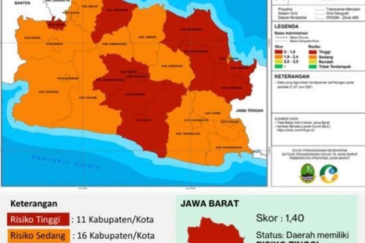 Daftar 11 Kota dan Kabupaten Kategori Zona Merah di Jawa Barat -  Pikiran-Rakyat.com