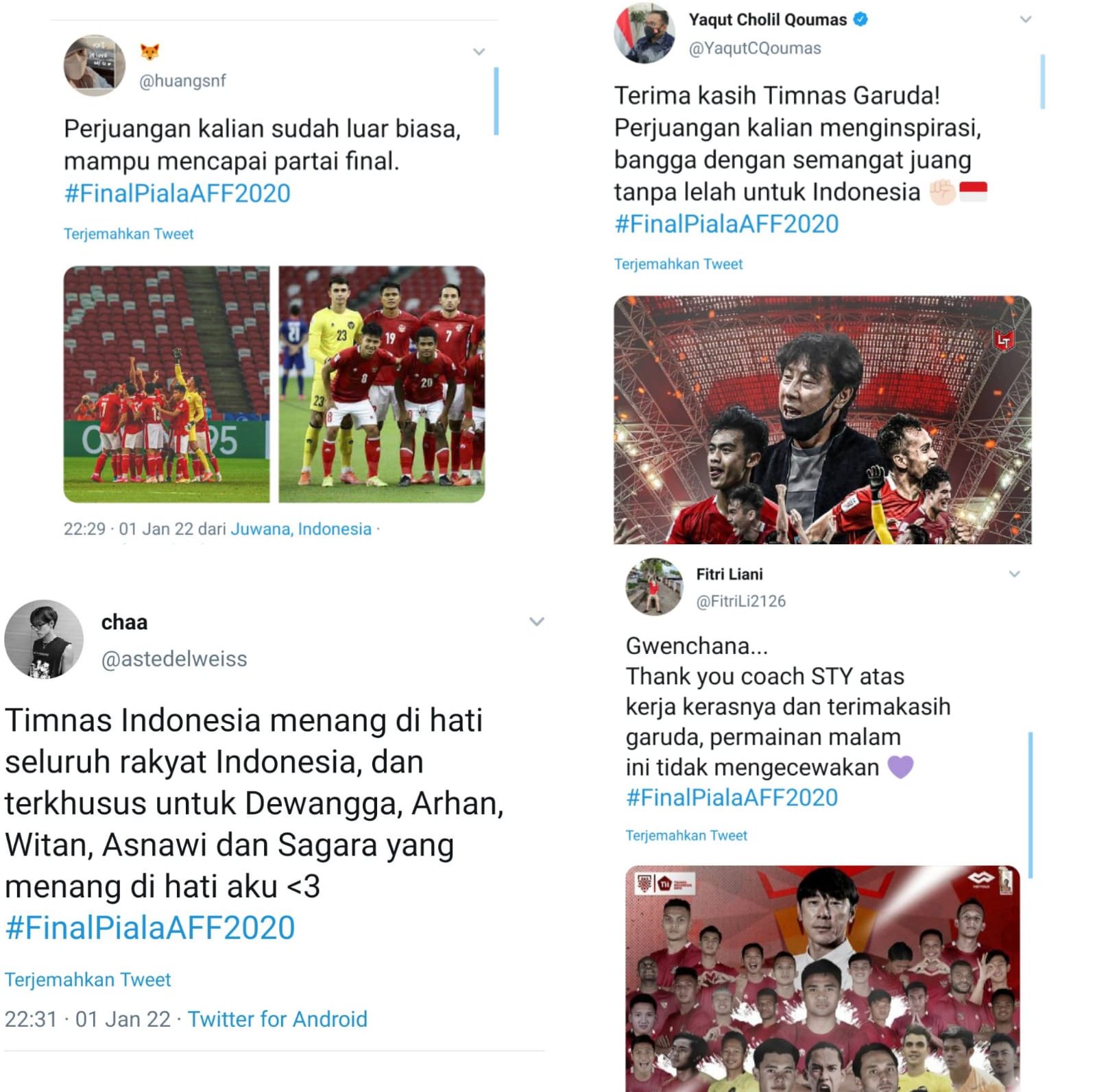 Masyarakat Indonesia bangga atas capaian Timnas Indonesia walau gagal juara