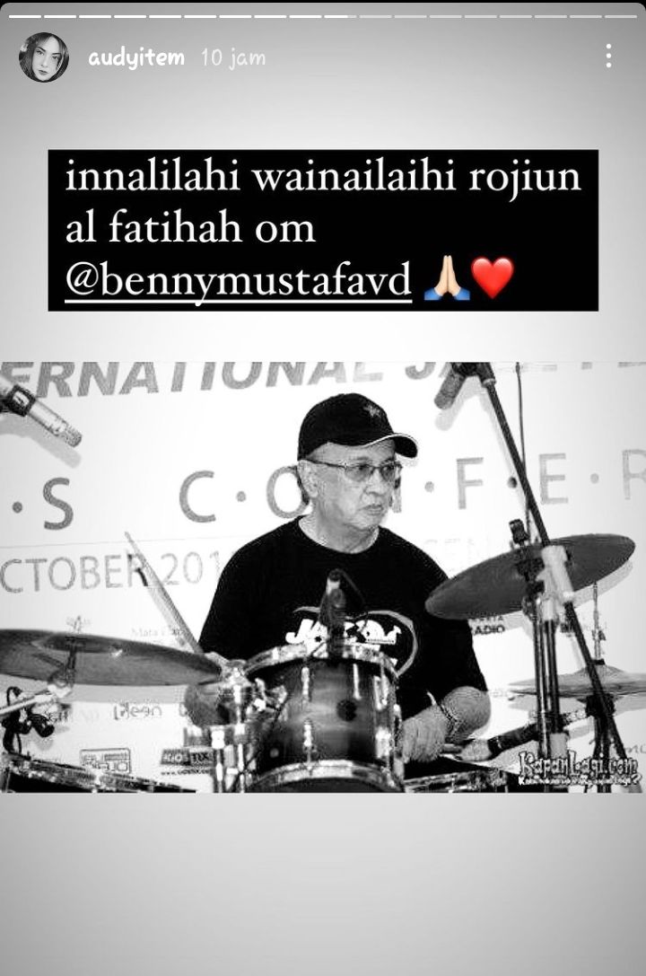 Audy Item berduka atas meninggalnya sang mastro legendaris musisi Jazz Indonesia Benny Mustofa 