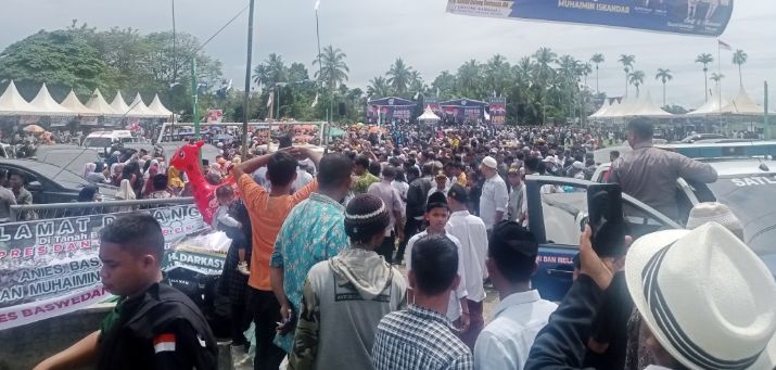 Ribuan warga Aceh Utara padati lapangan bumi gas Kecamatan Tanah Luas 