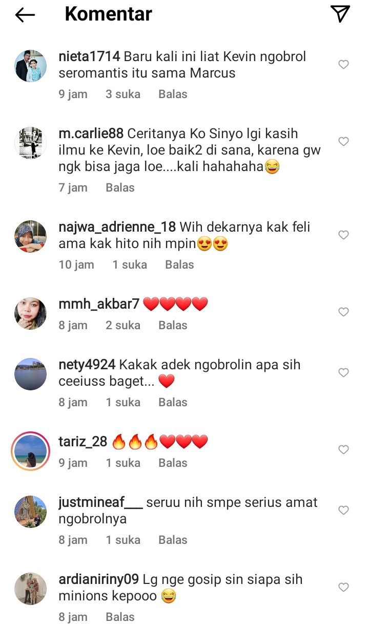Komentar netizen di Instagram @bucinnya.mpinn