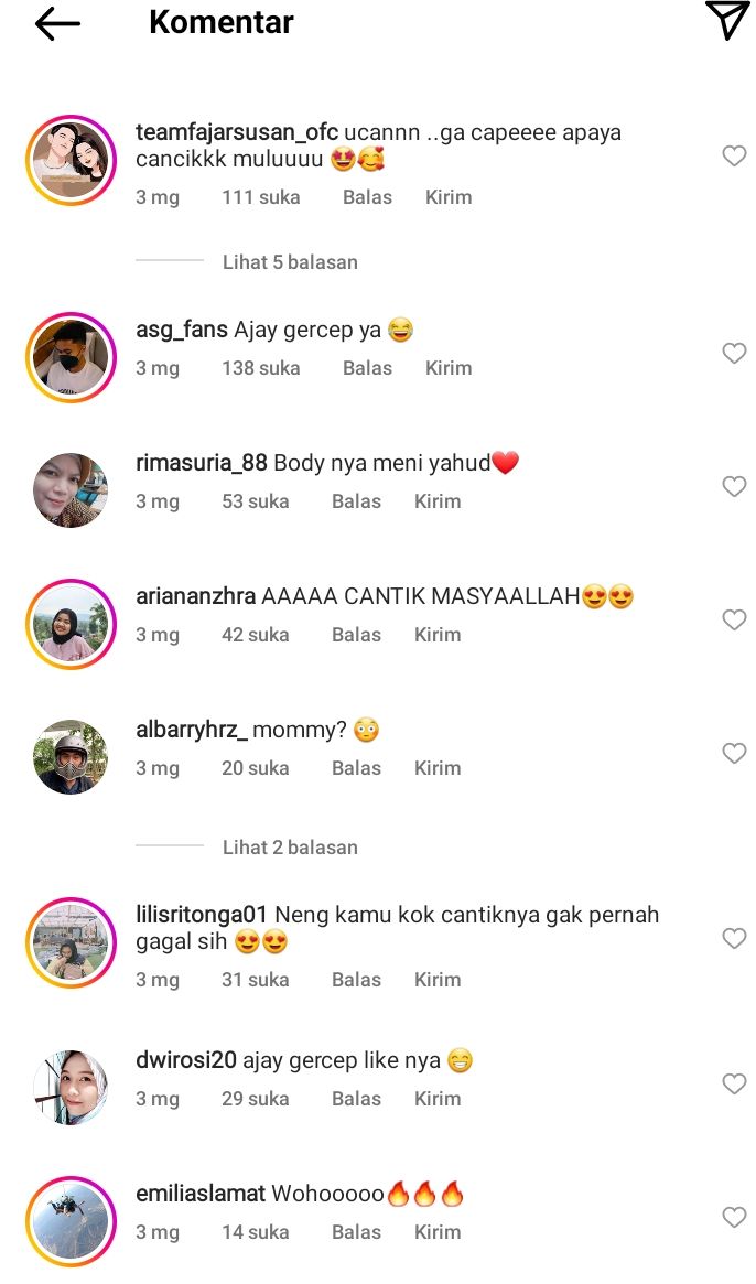 Komentar netizen di Instagram @susansameh
