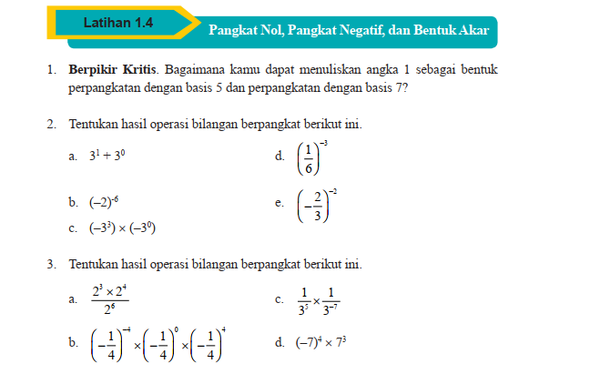 KUNCI JAWABAN Matematika Kelas 9 Halaman 46 47 48 49 Latihan 1.4 ...