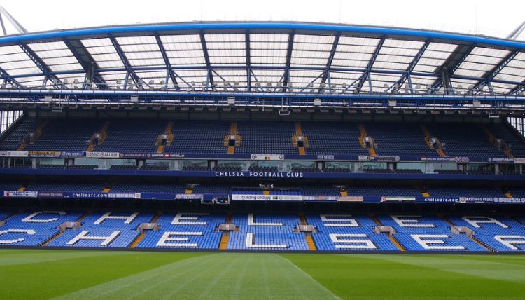 Stadion Stamford Bridge, markas klub sepak bola Inggris Chelsea.