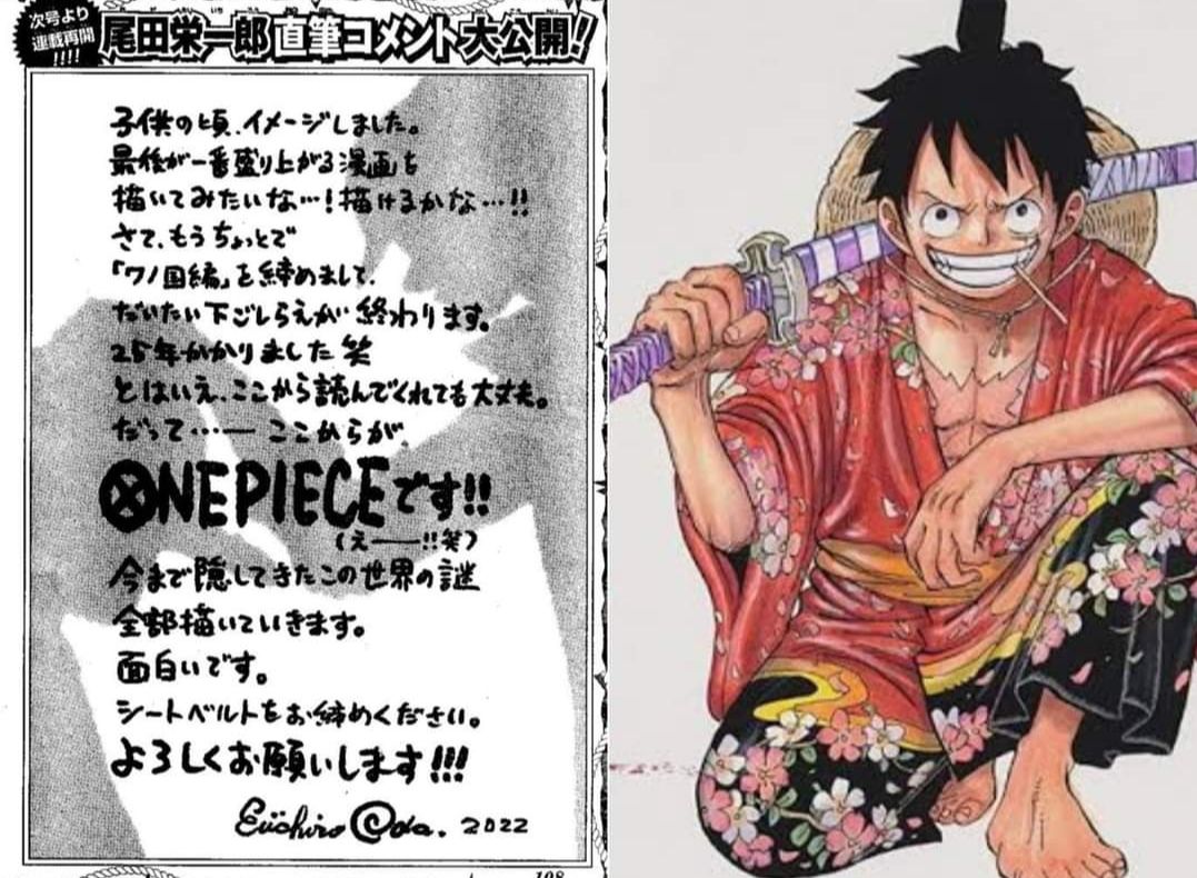 One Piece: Jelang Chapter 1054, Eiichiro Oda Titip Pesan, “Tetaplah Bersamaku Sedikit Lagi”