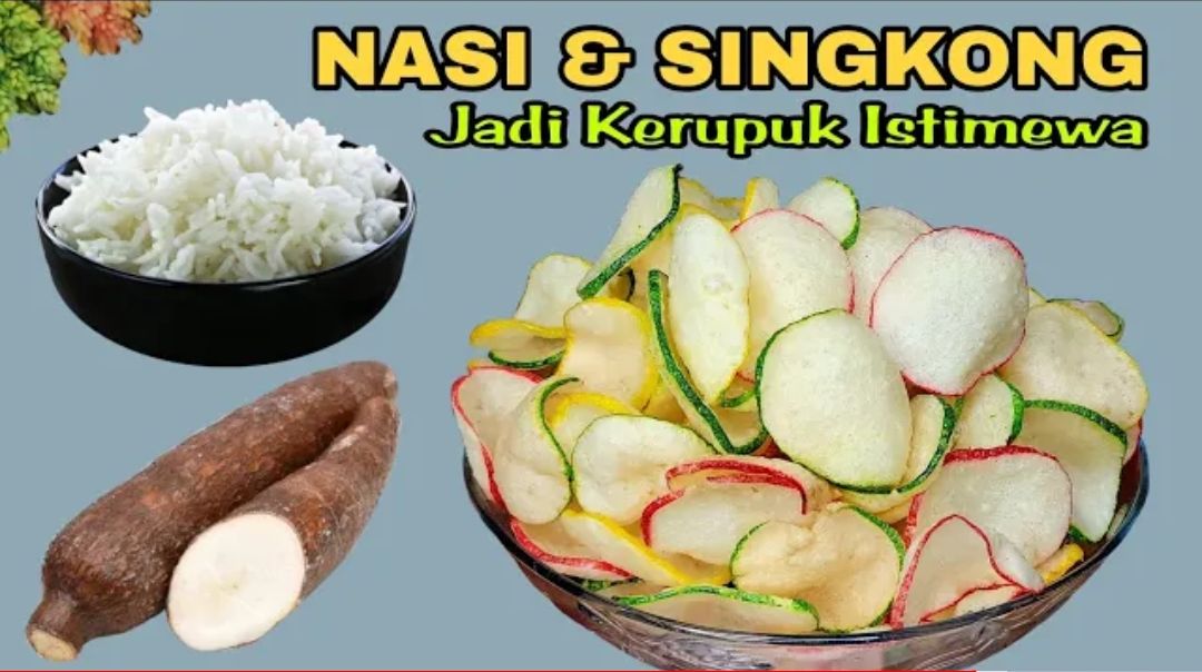 Kerupuk nasi dan singkong yang renyah serta gurih 