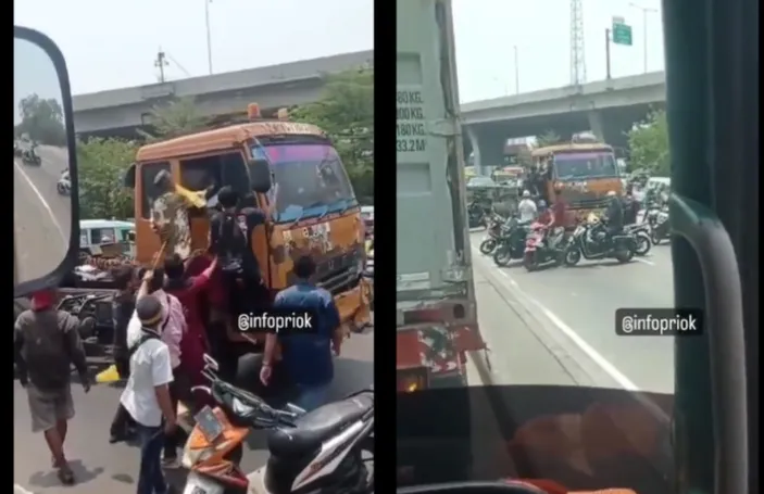 Pengantar Jenazah di Cilincing Keroyok Sopir Truk, Ngamuk Motor Ditabrak Saat Lakukan Penutupan Jalan