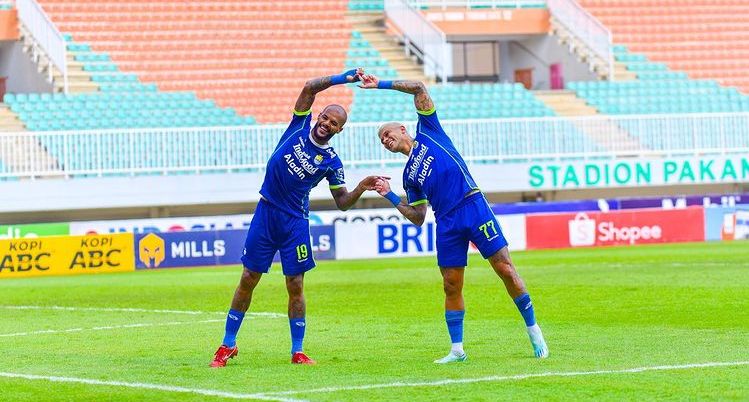 Duo Pencetak gol Persib David da Silva dan Ciro Alves , beri mimpi buruk untuk RANS Nusantara FC, Minggu 19 Februari 2023.