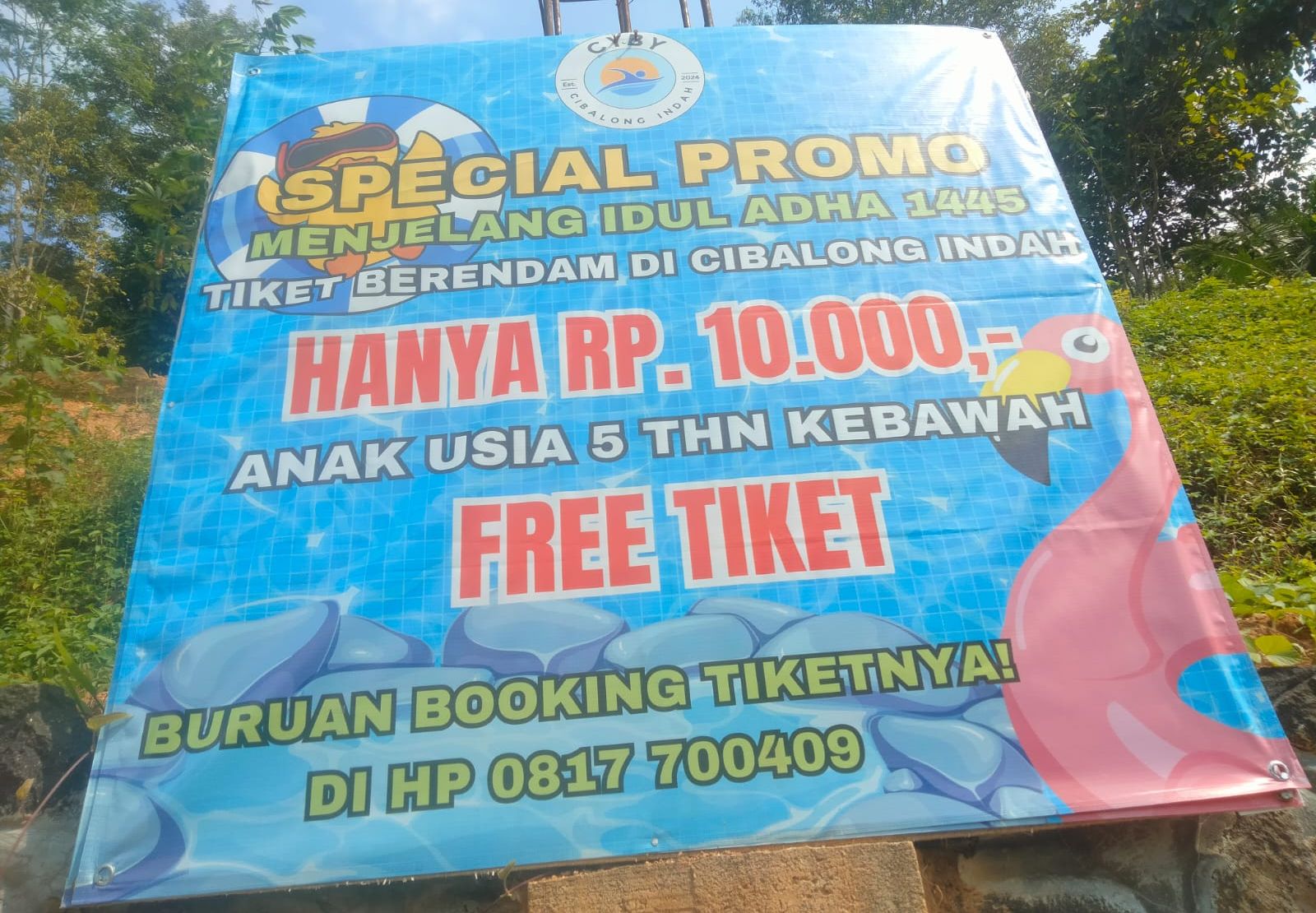 Pemandian air panas Cibalong Indah sedang memberikan promo selama bulan haji ini. 