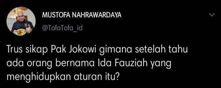 Cuitan Mustofa Nahrawardaya soal kabar Presiden Jokowi pernah cabut aturan dana JHT cair usia 56 tahun tapi kini dihidupkan lagi oleh Menaker Ida Fauziyah.