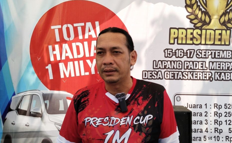 Ketua panitia lomba merpati kolong 'Padel 1M Piala Presiden', Ibnu Baladi. 