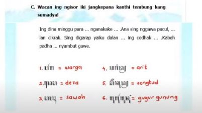 Inilah kunci jawabn Tantri Basa Jawa kelas 5 SD MI halaman 138 139 materi Uji Kompetensi Wulangan 8, simak selengkapnya artikel ini
