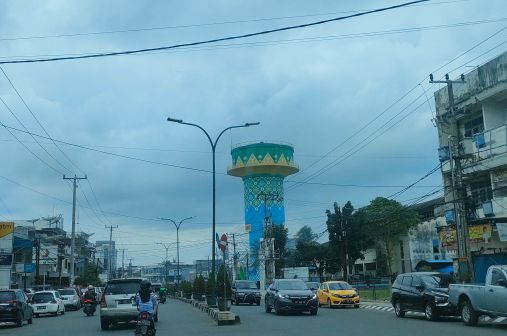 Menara PDAM di Jelutung Kota Jambi Provinsi Jambi.