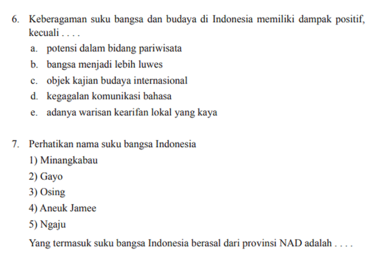 Positif di suku memiliki indonesia kecuali dan bangsa budaya dampak keberagaman Jelaskan Penyebab