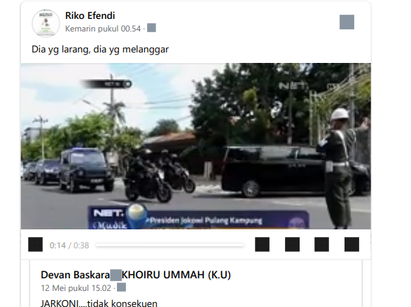 Unggahan video klaim hoax/Facebook/Riko Efendi