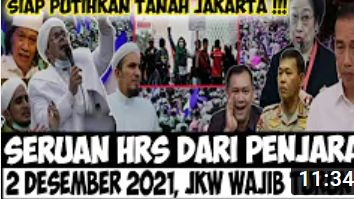 Video yang mengatakan bahwa dari penjara, Habib Rizieq serukan Presiden Jokowi wajib turun bulan depan