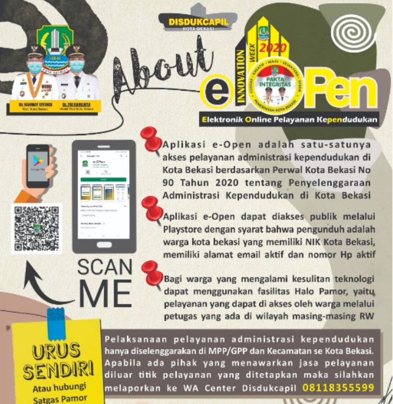 Ngurus e-KTP, KK, Akta dan Lainnya di Kota Bekasi, Gunakan Layanan Online E-Open Dukcapil. Simak Penjelasannya