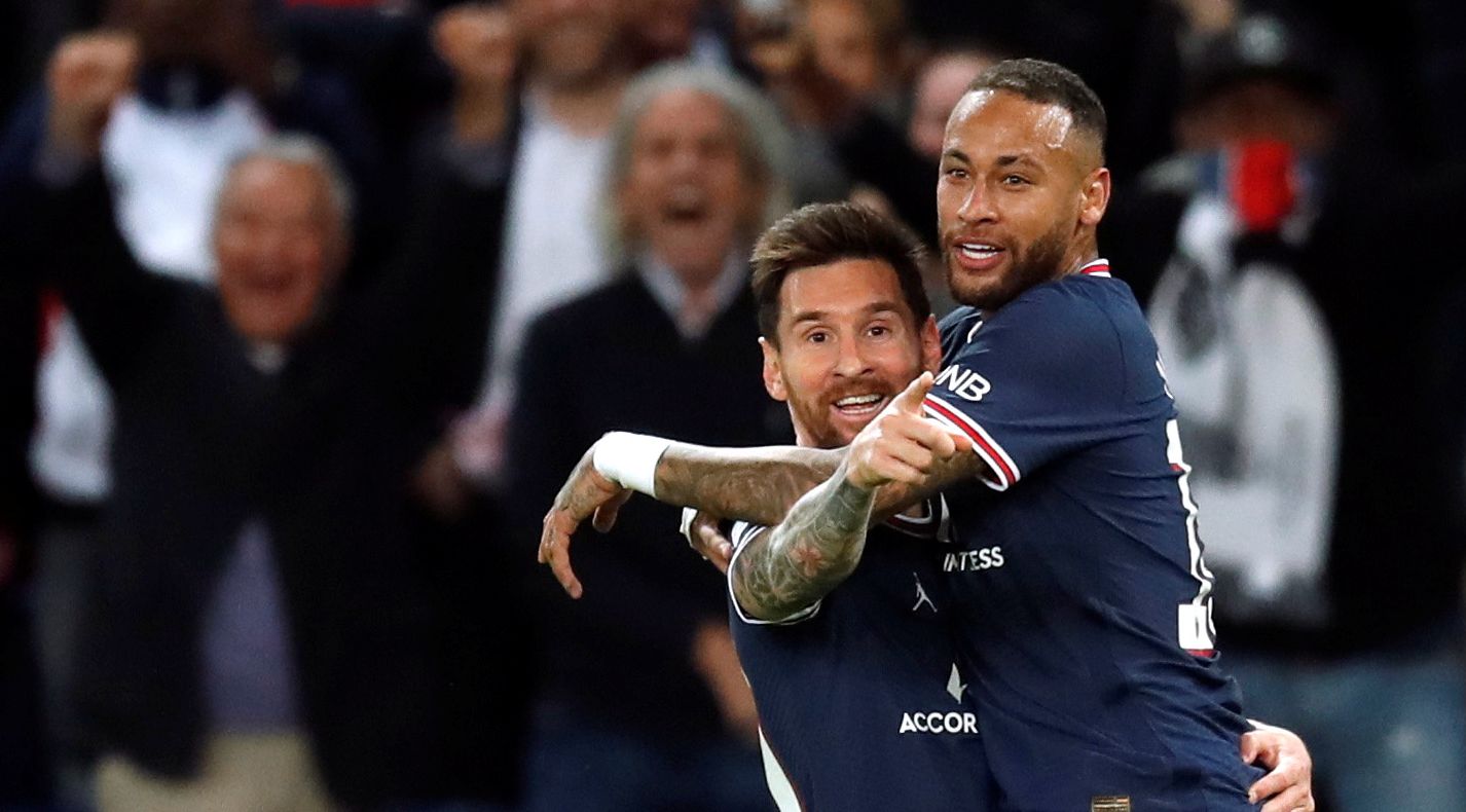 Lionel Messi merayakan gol perdananya untuk PSG pada laga penyisihan Grup A Liga Champions, Melawan Manchester City, Rabu 29 September 2021. Simak Hasil Liga Champions Tadi Malam, PSG vs Man City, Debut Gol Perdana Lionel Messi