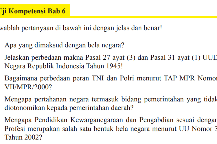 Kunci Jawaban PKN Kelas 9 Halaman 184 Uji Kompetensi Bab 6, Apa Yang ...