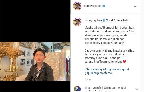 Sonny Septian Kembali Unggah Wajah Tampan King Faaz hingga Tuai Pujian Netizen: Masya Allah Anak Sholeh