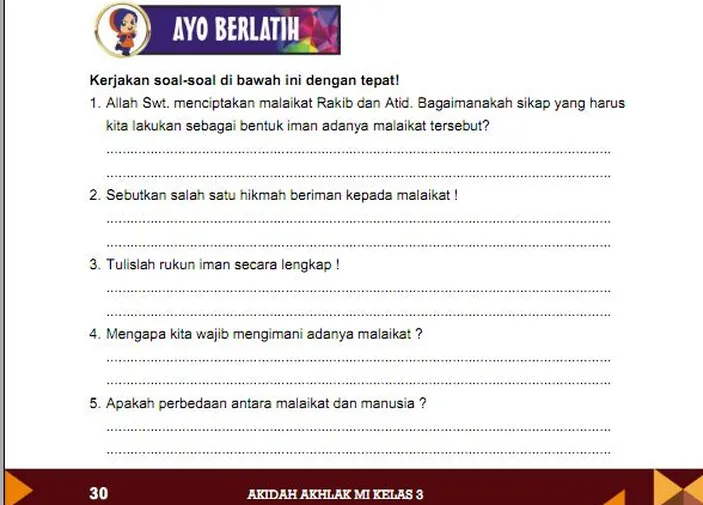 PDF DOC Soal Dan Kunci Jawaban PTS UTS Akidah Akhlak Kelas 8 MTs ...