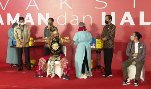 tangkapan layar, program vaksinasi bagi seniman dan budayawan di Jakarta hari ini
