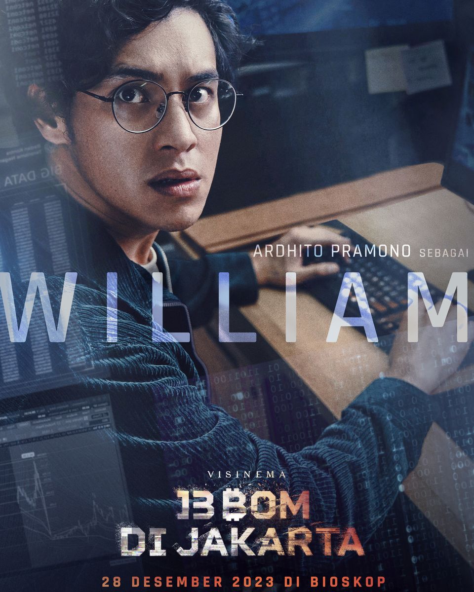 Ardhito Pramono, berperan sebagai karakter William pada Film 13 Bom di Jakarta 
