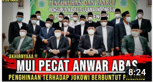 Thumbnail video yang mengatakan Anwar Abbas ditendang dari MUI sebagai buntut panjang penghinaan terhadap Presiden Jokowi