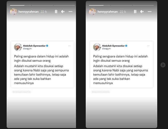 Reaksi Henny Rahman Soal Video Zikri Daulay Cium Mesra Ayu Aulia, Unggah Tulisan 'Kesengsaraan' Disukai Orang