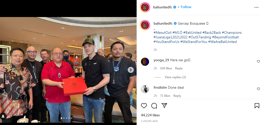Mesut Ozil bertemu dengan Boss Bali United Yabes Tanuri 