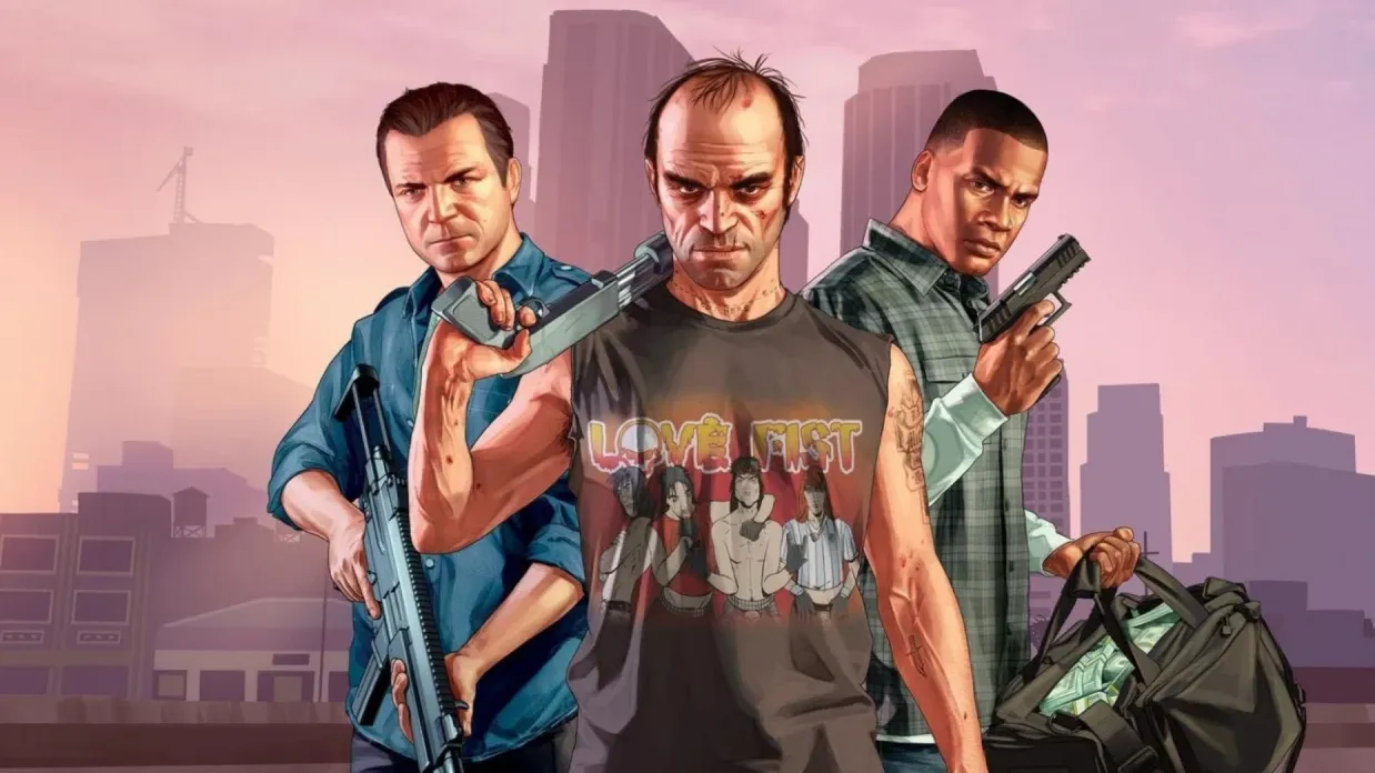 Poster Game GTA 5 (Grand Theft Auto V) yang sudah bisa dimainkan di HP Android lewat Steam Link