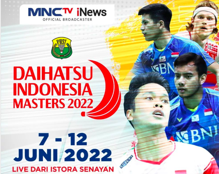 Jadwal Indonesia Masters 2022 hari ini, Selasa, 7 April 2022, dilengkapi link live streaming, siaran langsung di TV apa dan jam berapa.