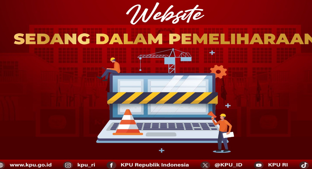 Tangkapan layar website KPU eror di hari pemungutan suara.*