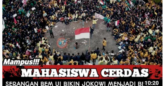 Thumbnail Video yang Mengatakan Mahasiswa UI Nekat Serang Presiden Jokowi