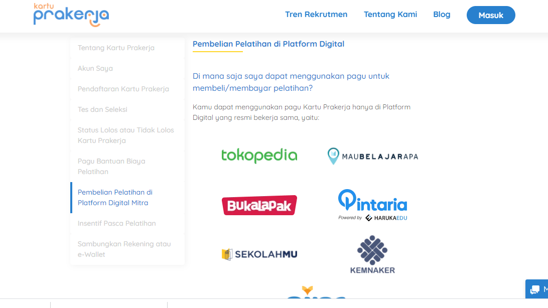 www.prakerja.go.id, Daftar Pelatihan Kartu Prakerja ...