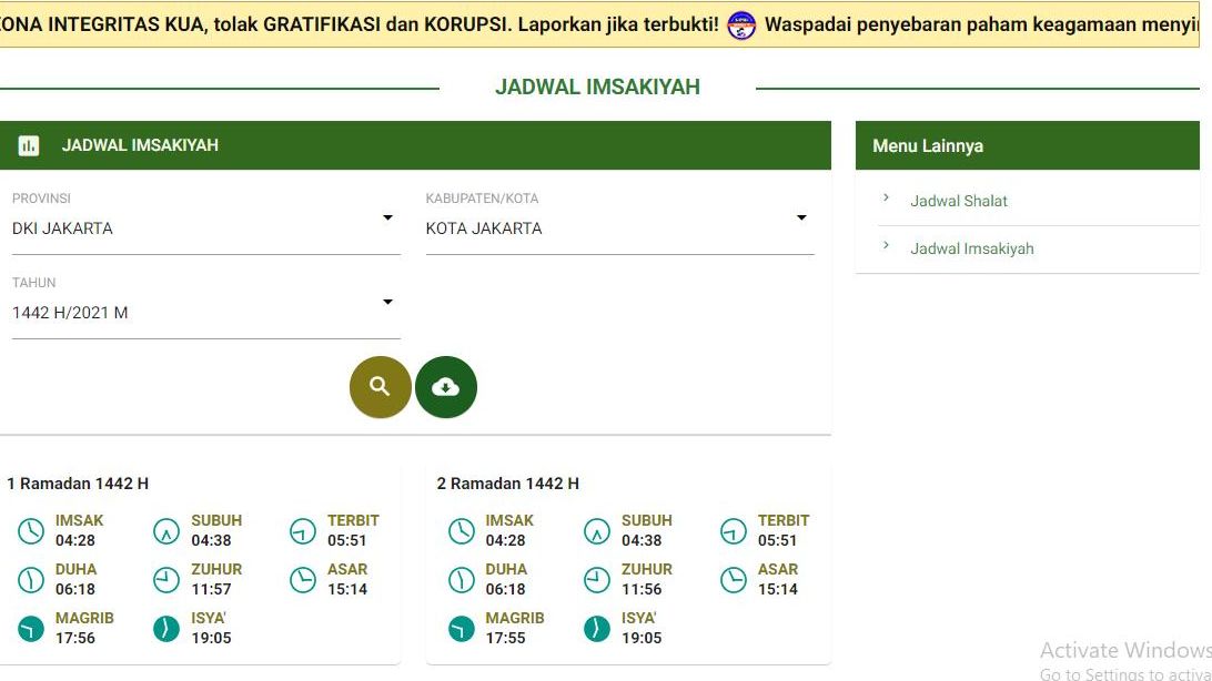 Cek Jadwal Imsakiyah Sholat Dan Buka Puasa Di Jakarta Dan Sekitarnya Termasuk Cibubur Seputar Cibubur