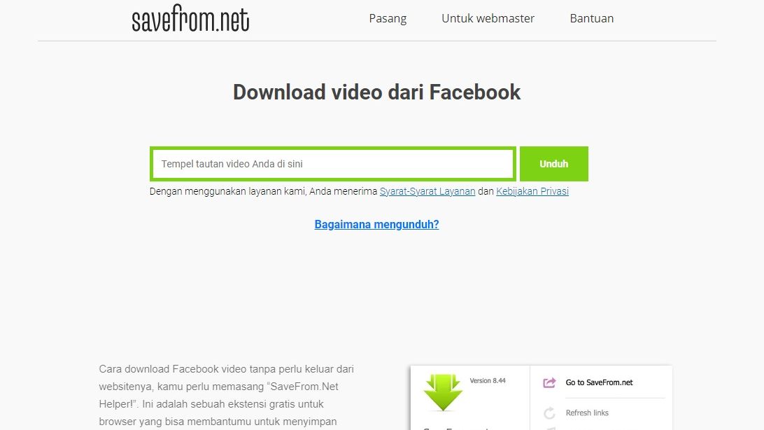 Cara Download Video Facebook, Instagram, Youtube dan Tiktok, Hanya Pake Satu Cara di id.savefrom.net. Foto: dok