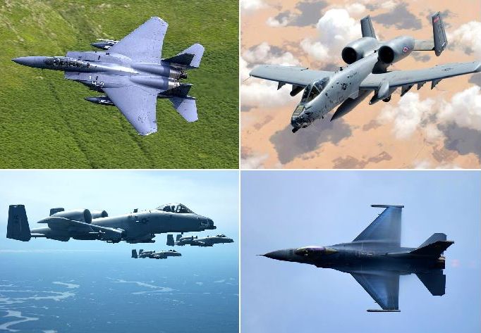 Jet Tempur AS F15,  F 16 dan A 10 