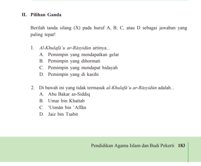 Kunci Jawaban PAI Kelas 7 SMP MTs Halaman 183 Terbaru, Penerus ...